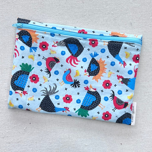 Chickens on Blue XL Bag/Multipurpose Bag