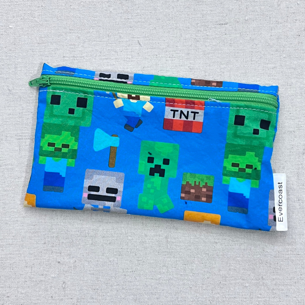 MC Characters on Blue Reusable Snack Bag