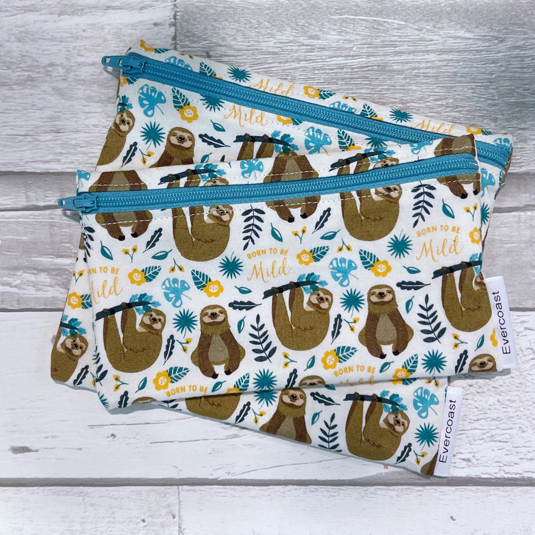 Born to be Mild Sloth Reusable Snack Bag Set