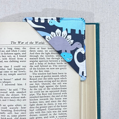 Dino on Grey Corner Bookmark