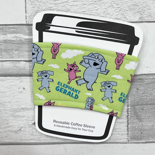 Green Elephant Pig Reusable Coffee Sleeve