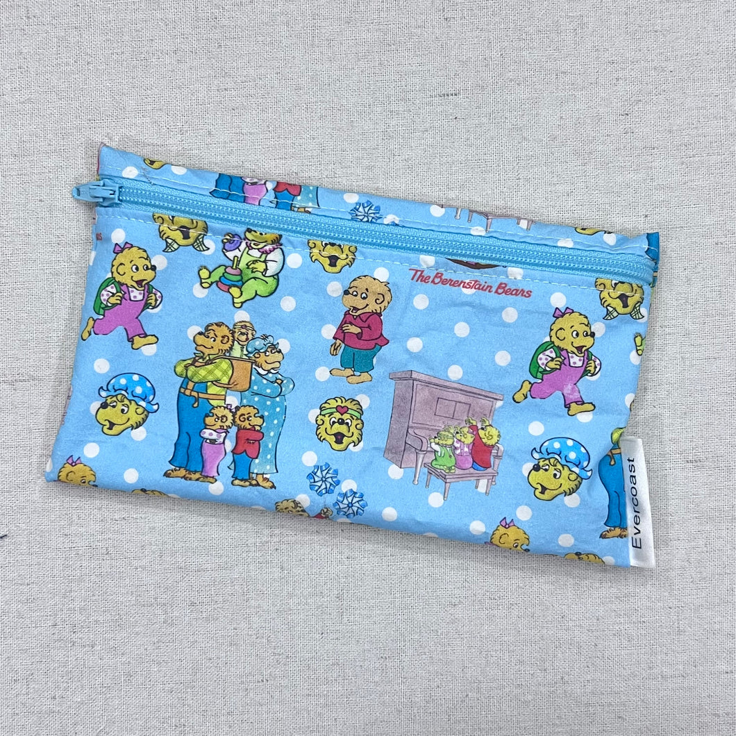 Bear Family on Blue Reusable Snack Bag