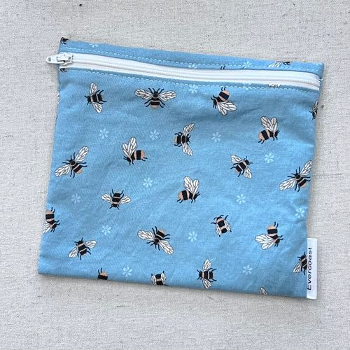 Bees on Blue Reusable Sandwich Bag