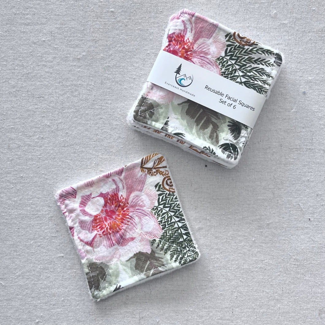 Swan Song Floral Reusable Facial Squares