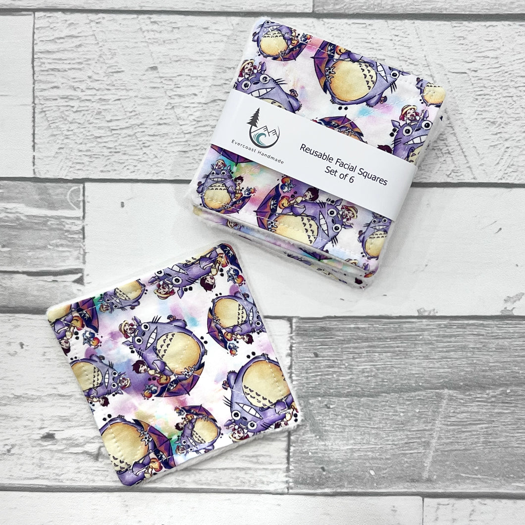 Purple Totoro Reusable Facial Squares