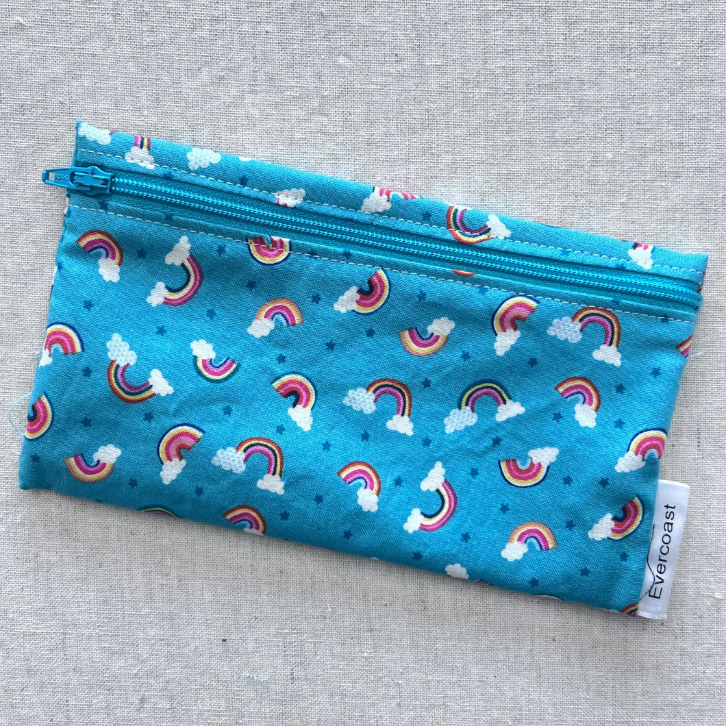 Turquoise Rainbow Reusable Snack Bag
