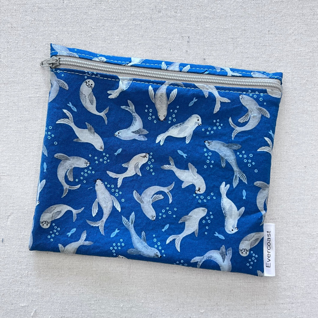 Seals on Blue Reusable Sandwich Bag