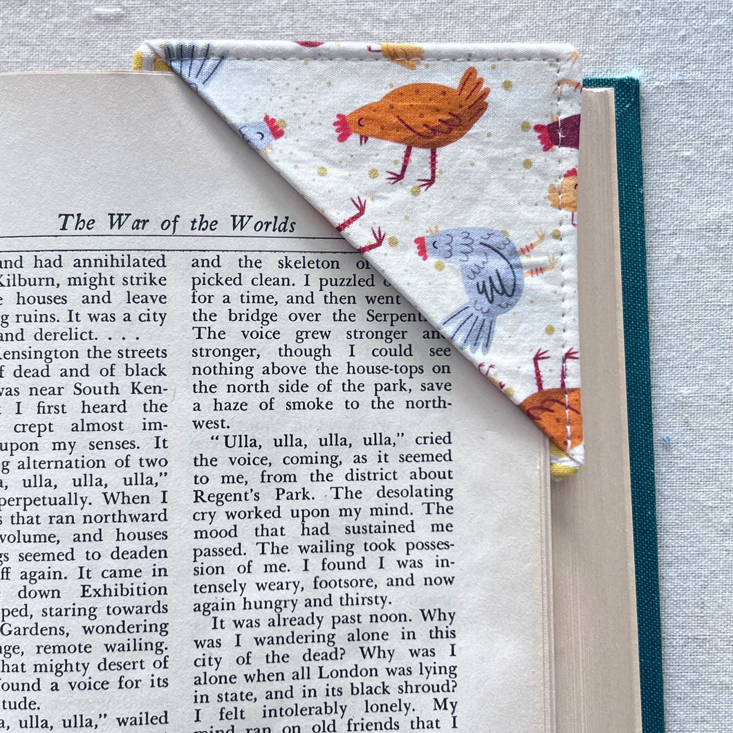 Chickens on Cream Corner Bookmark