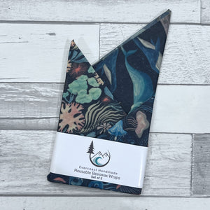 Blue Whales Beeswax Wraps – Classic Set of 3