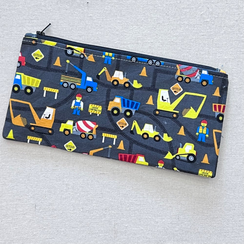 Construction on Grey Pencil Case