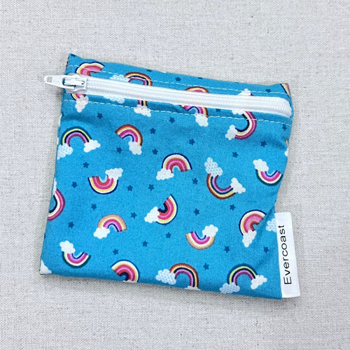 Turquoise Rainbows Reusable Mini Snack Bag