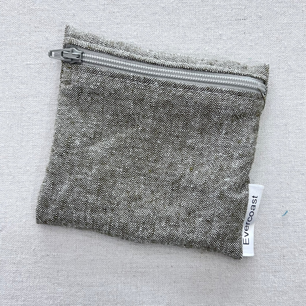 Olive Linen Reusable Mini Snack Bag