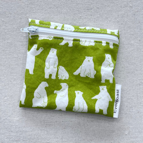Bears on Lime Reusable Mini Snack Bag