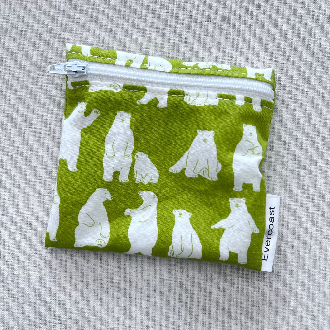 Bears on Lime Reusable Mini Snack Bag