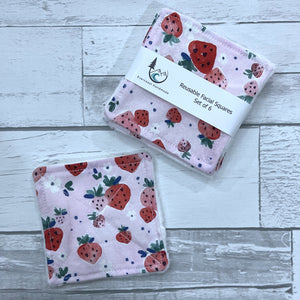 Fairy Forest Strawberries Reusable Facial Squares