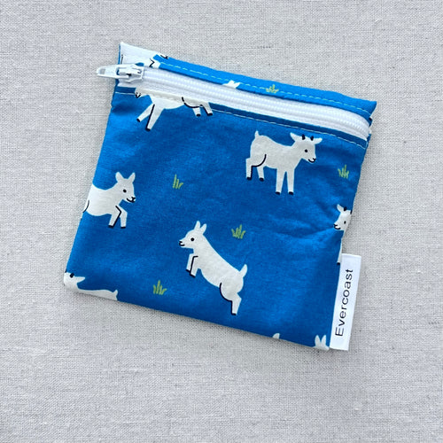 Goats on Blue Reusable Mini Snack Bag