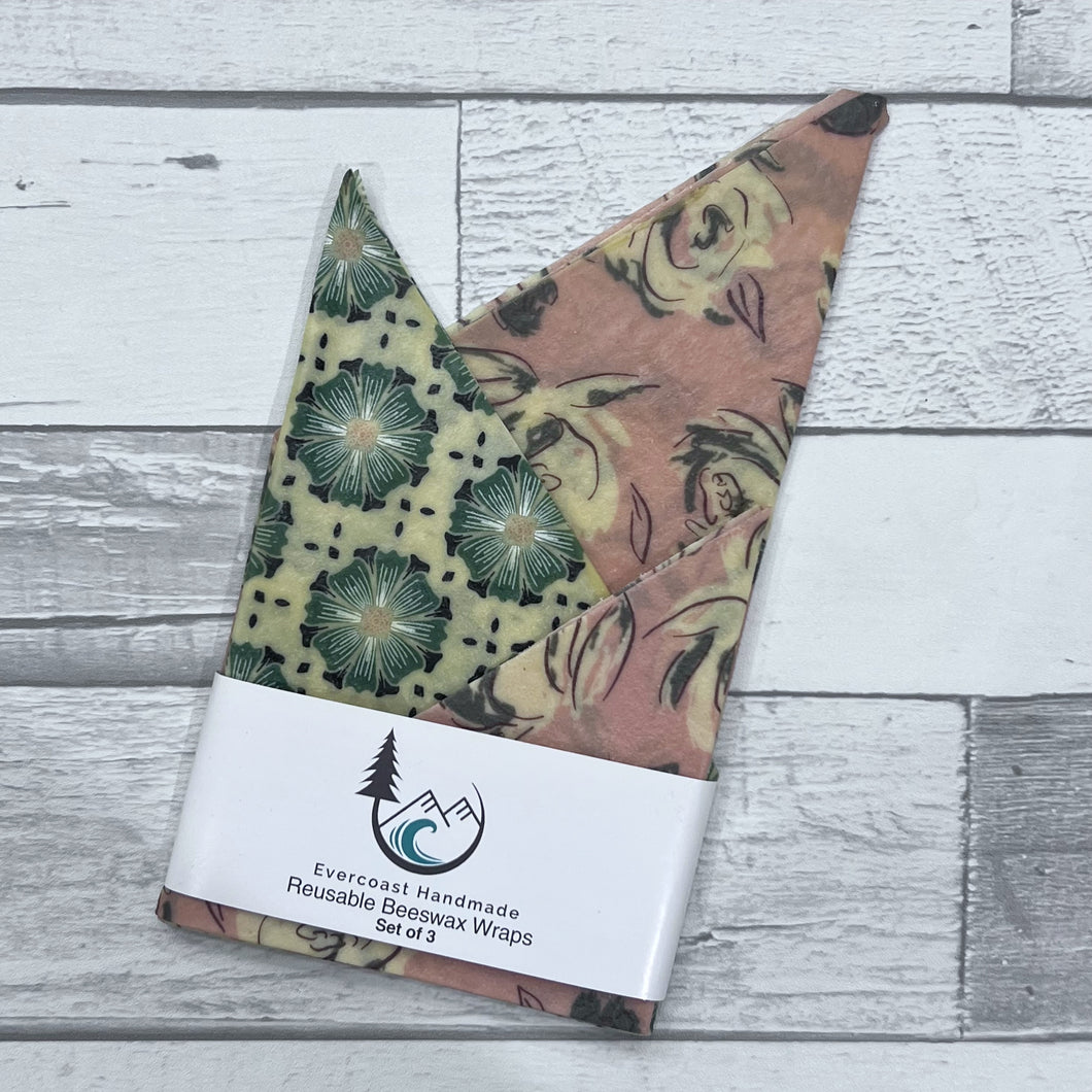 Rise and Cream Cloral Beeswax Wraps – Classic Set of 3