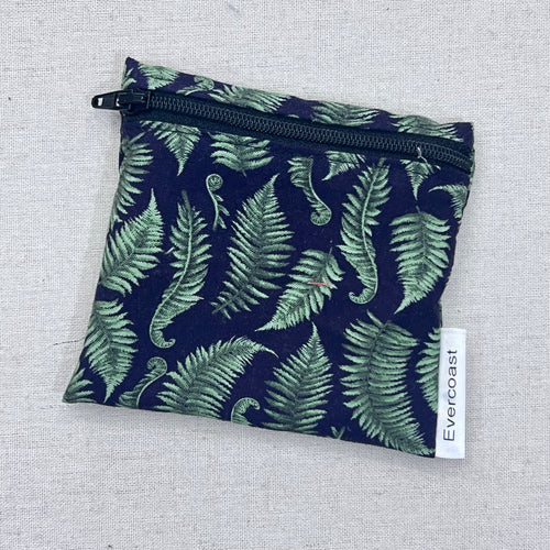Fern Fronds on Black Reusable Mini Snack Bag