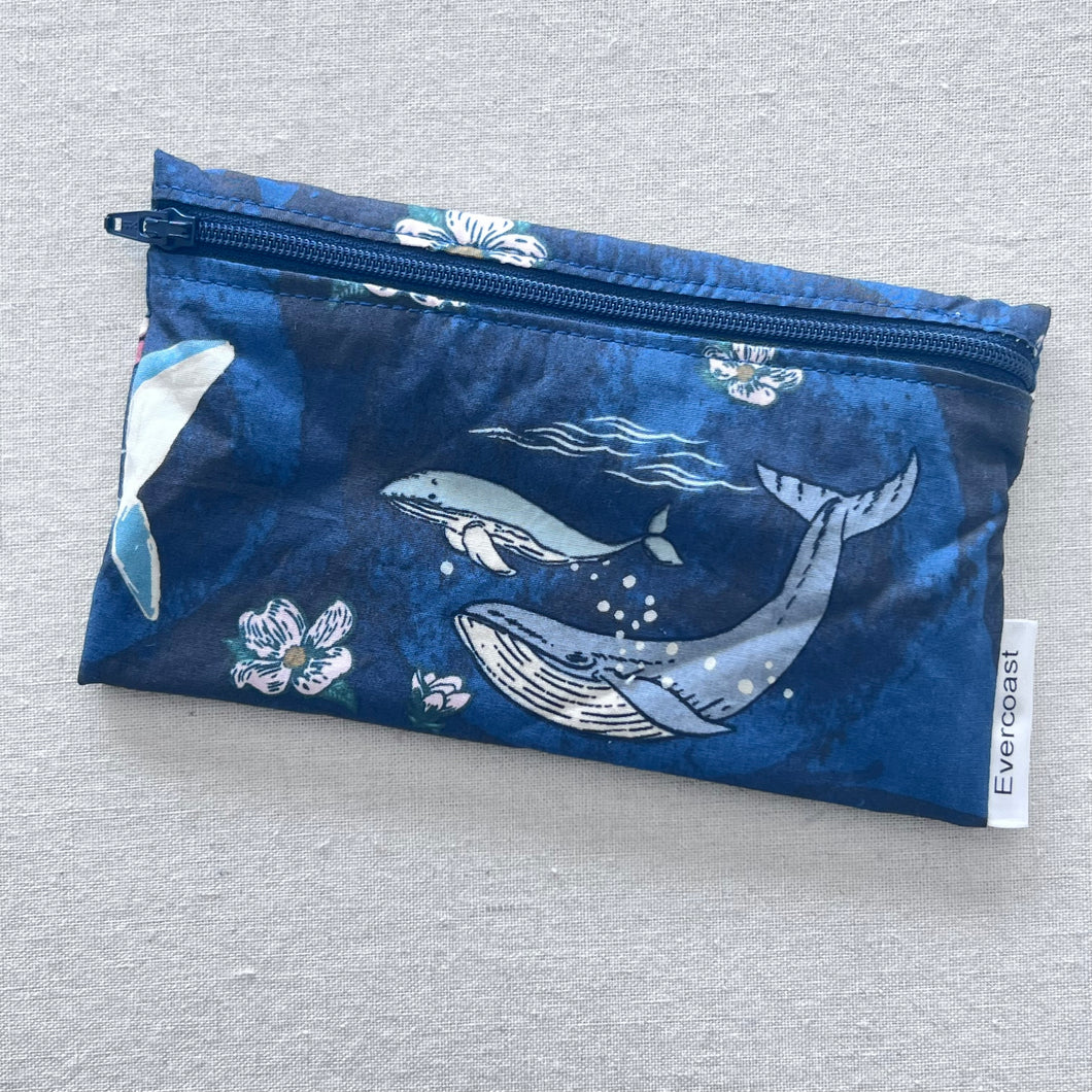 Floral Whale Reusable Snack Bag