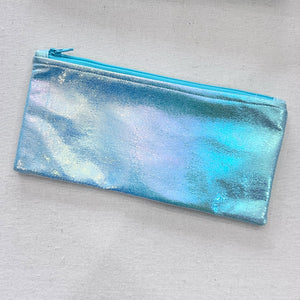 Metallic Blue Pencil Case