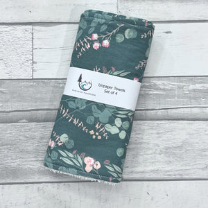 All is Well Sage Floral Unpaper Towels - Set of 4