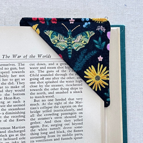 Insects on Black Corner Bookmark