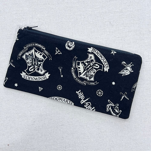 HP Crests on Black Pencil Case