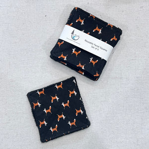 Foxes on Black Reusable Facial Squares