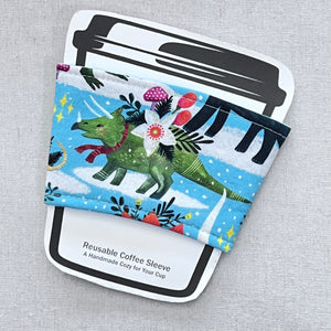Holiday Dino Reusable Coffee Sleeve