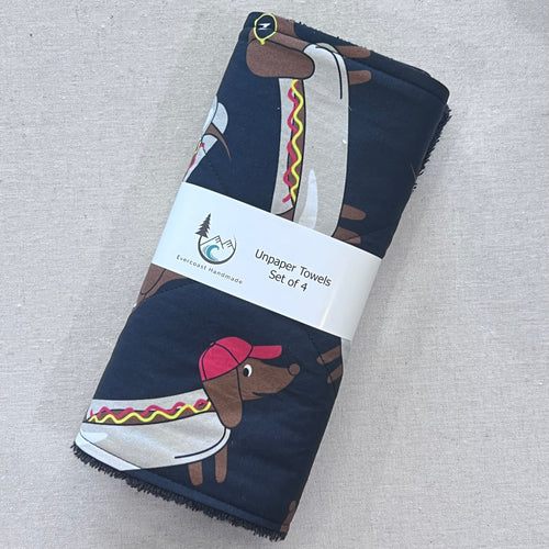 Hot Dogs Unpaper Towels - Set of 4