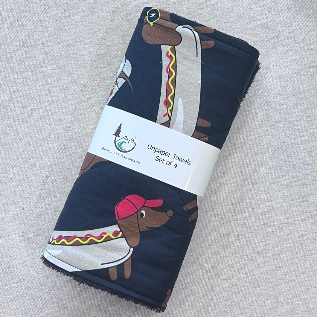 Hot Dogs Unpaper Towels - Set of 4