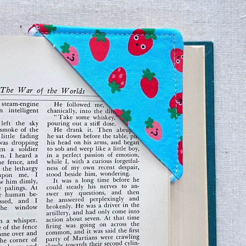 Smiling Strawberries Corner Bookmark