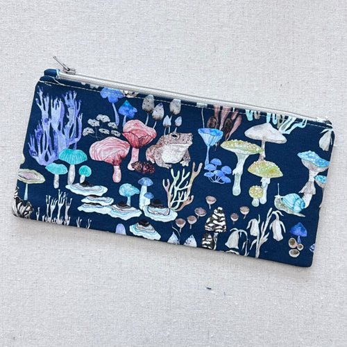 Mushrooms on Blue Pencil Case