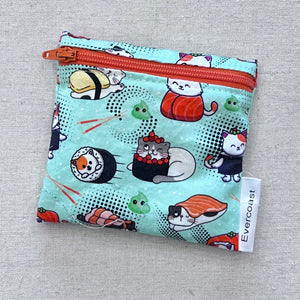 Small Sushi Cat Reusable Mini Snack Bag