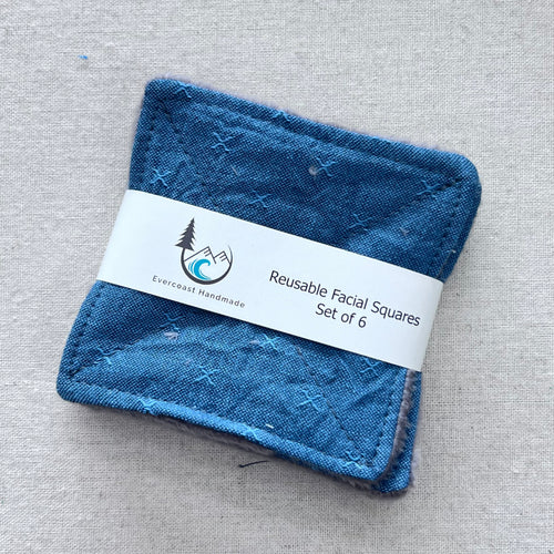 Sprout Blue Reusable Facial Squares