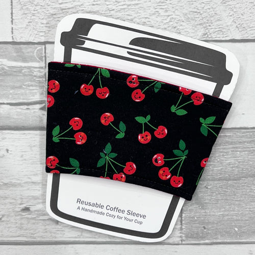 Smiling Cherries Reusable Coffee Sleeve