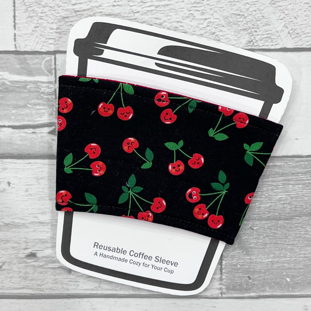 Smiling Cherries Reusable Coffee Sleeve