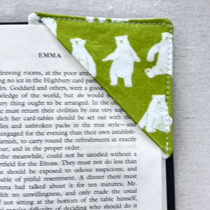 Bears on Lime Corner Bookmark