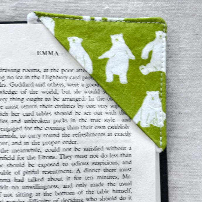 Bears on Lime Corner Bookmark