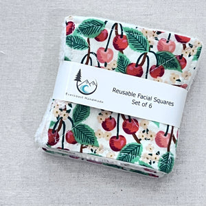 Cherry Blossoms on Cream Reusable Facial Squares