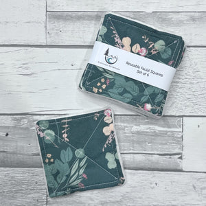 All is Well Sage Floral Reusable Facial Squares