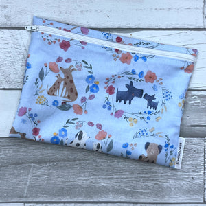 Floral Dog XL Bag/Makeup Bag