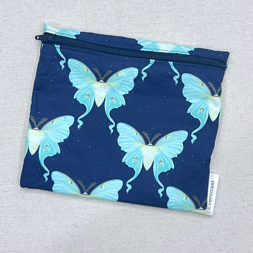 Luna Moths on Navy Reusable Sandwich Bag
