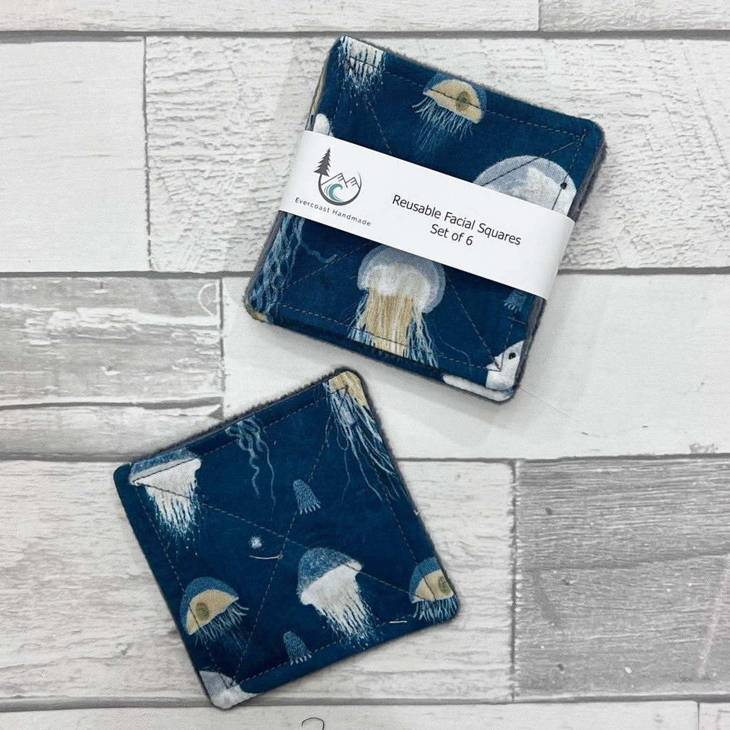 Watercolor Jellyfish Reusable Facial Squares