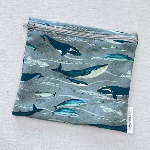 Stormy Sea Whales Reusable Sandwich Bag