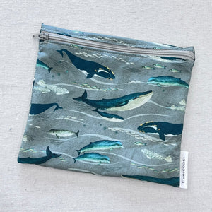 Stormy Sea Whales Reusable Sandwich Bag