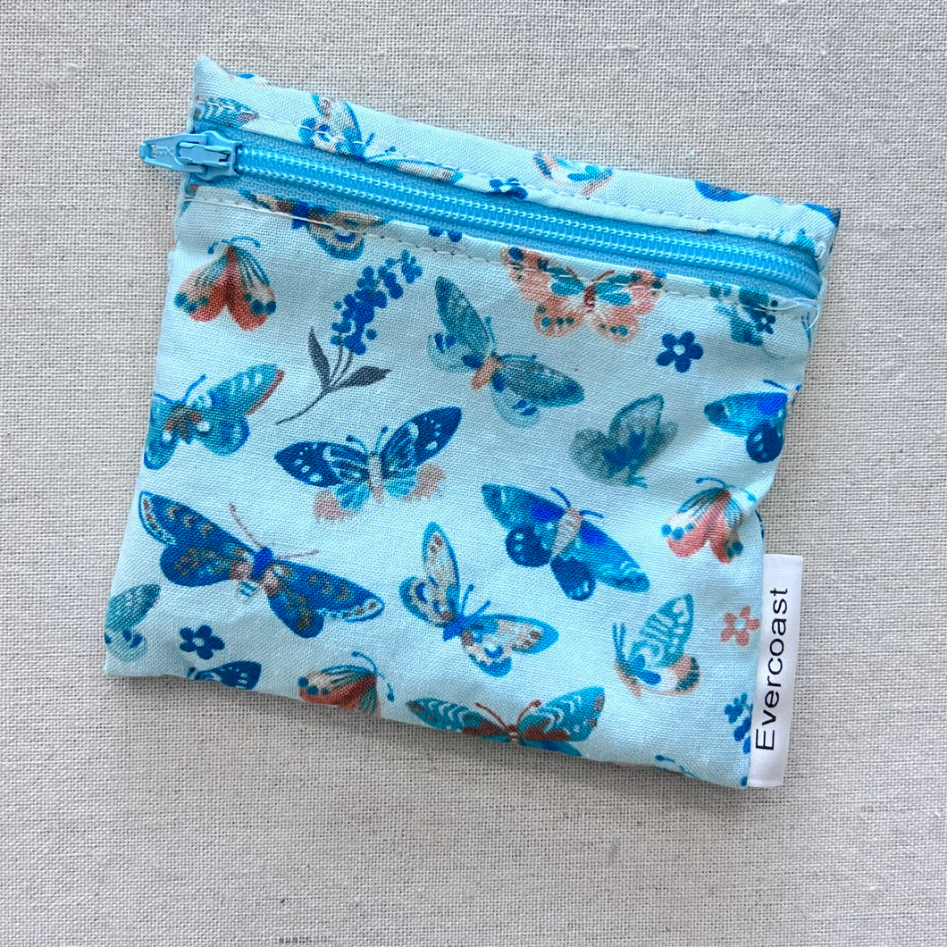 Butterflies on Blue Reusable Mini Snack Bag