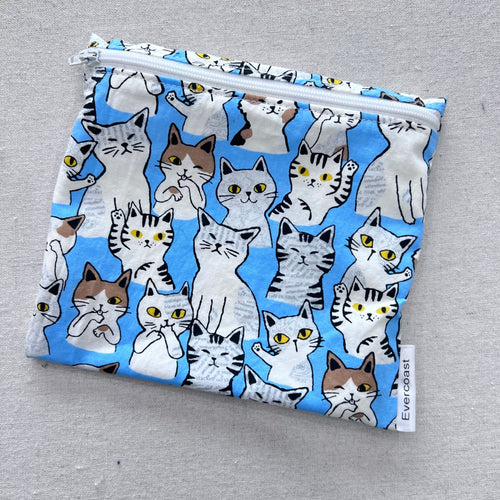 Cats on Blue Reusable Sandwich Bag