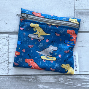 Skateboard Dinos Reusable Mini Snack Bag