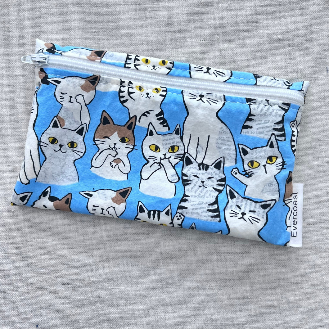 Cats on Blue Reusable Snack Bag